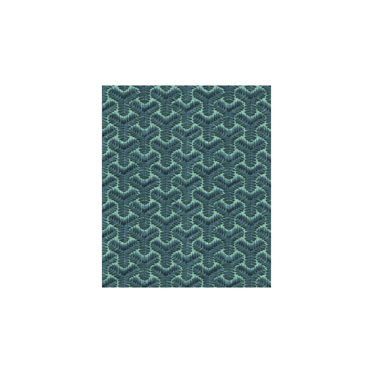 GP & J Baker Chengtudoor Emb Blue/Aqua Fabric Sample BF10523.2.0