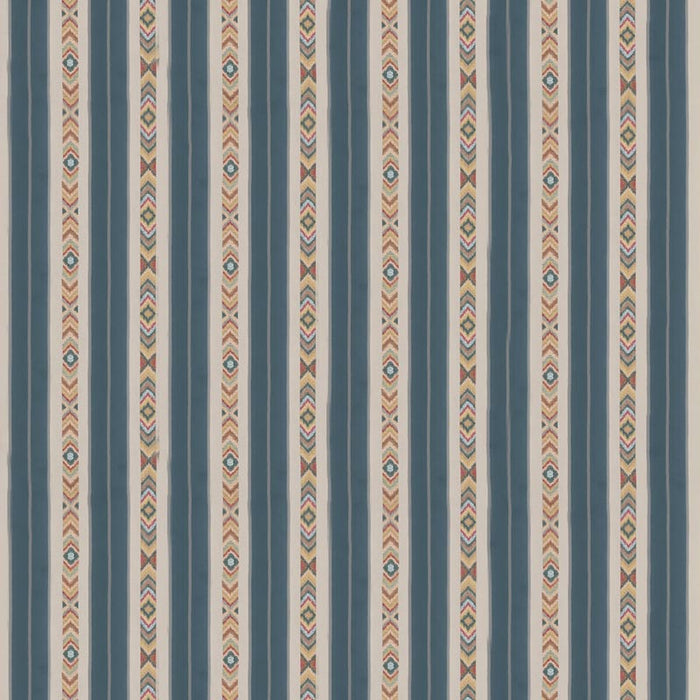 GP & J Baker Ashlar Stripe Blue Fabric Sample BF10943.1.0