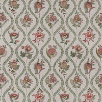 GP & J Baker Burford Embroidery Emerald/Red Fabric BF11025.5.0