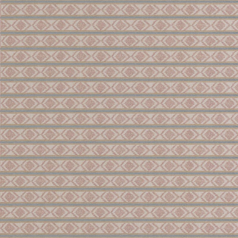 GP & J Baker Burford Stripe Coral/Aqua Fabric Sample BF11034.3.0