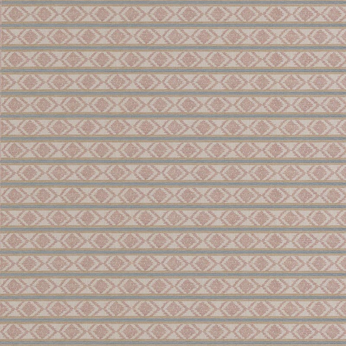 GP & J Baker Burford Stripe Coral/Aqua Fabric Sample BF11034.3.0