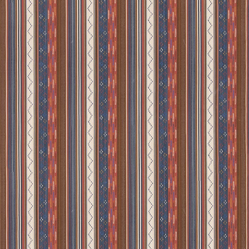 GP & J Baker Runaway Coral/Indigo Fabric Sample BF11060.1.0