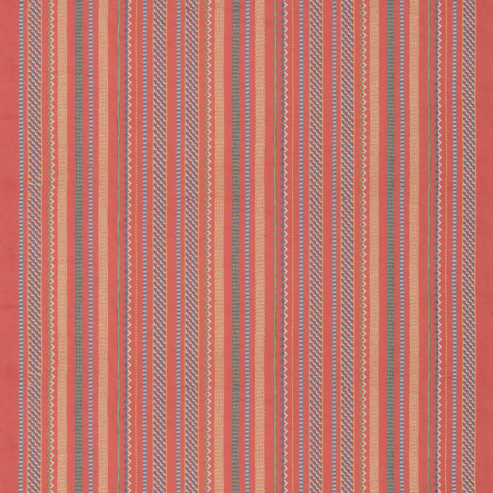 GP & J Baker Tudor Stripe Red Fabric Sample BF11097.3.0
