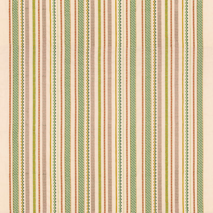GP & J Baker Tudor Stripe Red/Green Fabric Sample BF11097.4.0
