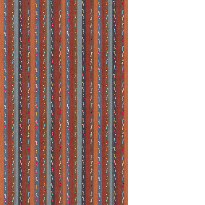 GP & J Baker Tip Toe Indigo/Chocolate Fabric BF11128.1.0