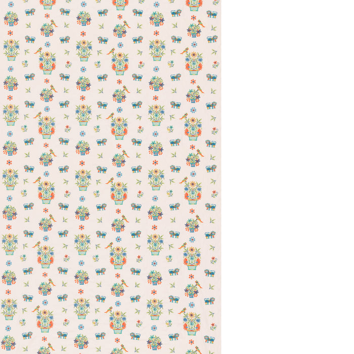 GP & J Baker Roar Stitch Jewel Fabric Sample BF11141.1.0