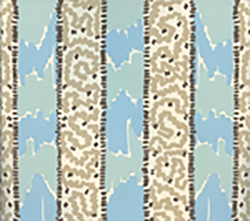 China Seas Bijou Stripe New Blue Brown Taupe Wallpaper Sample 5060-03WP