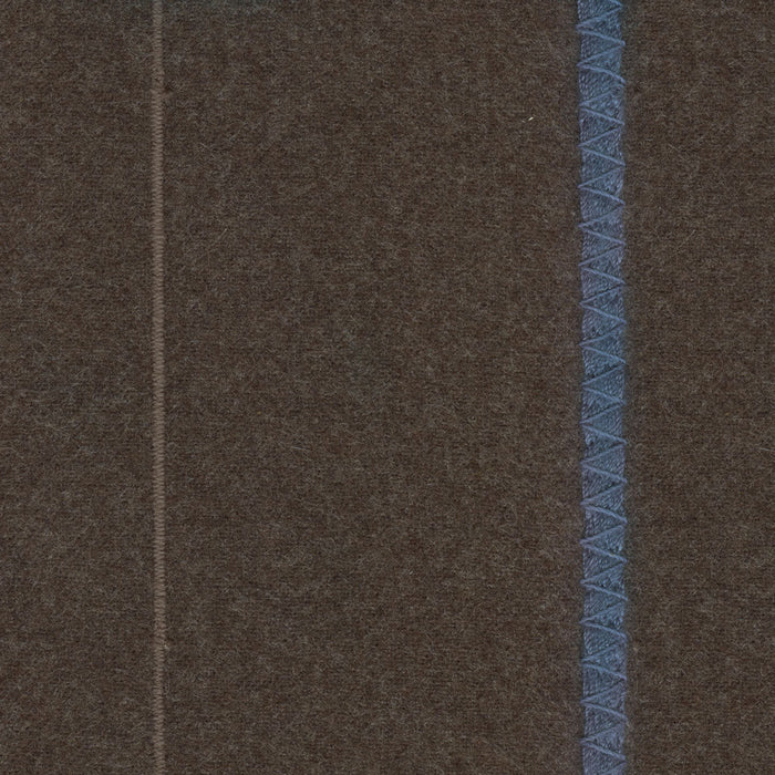 Maya Romanoff Blanket Yarn & Stitch Heathered Brown/Cerulean Wallpaper Sample MR-BK-01-3521
