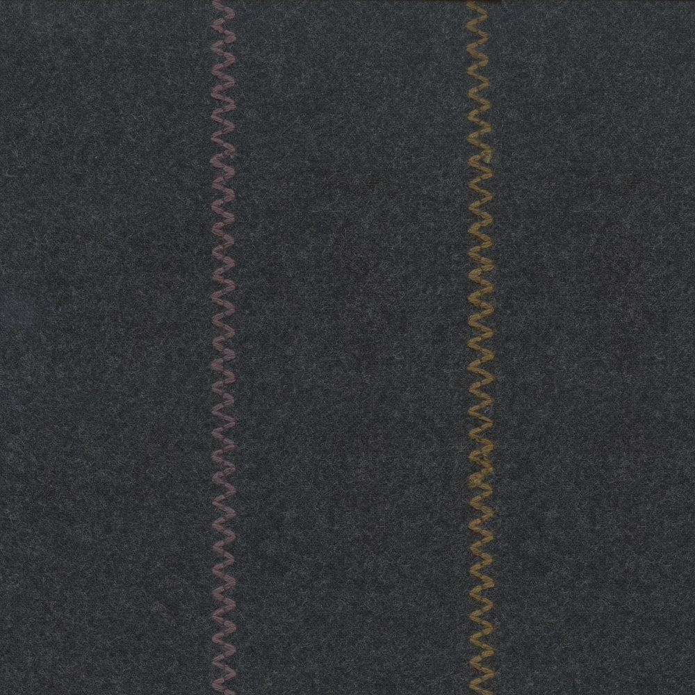 Maya Romanoff Blanket Zig Zag Heathered Charcoal/Olive Wallpaper Sample MR-BK-03-4X02