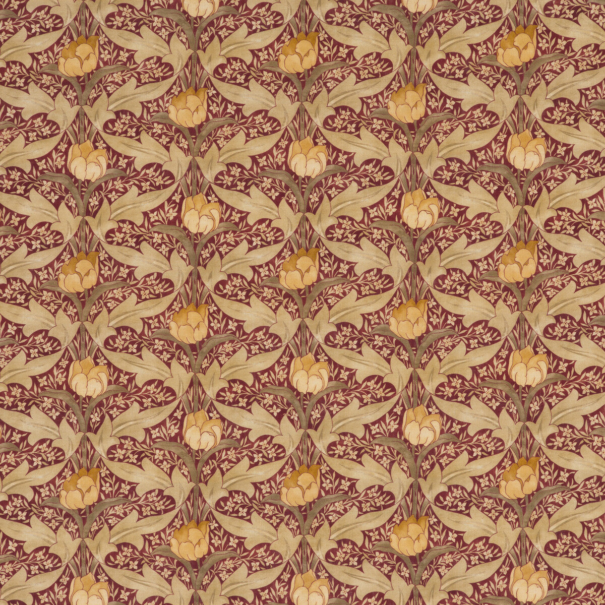 GP & J Baker Tulip & Jasmine Red/Ochre Fabric BP10622.2.0