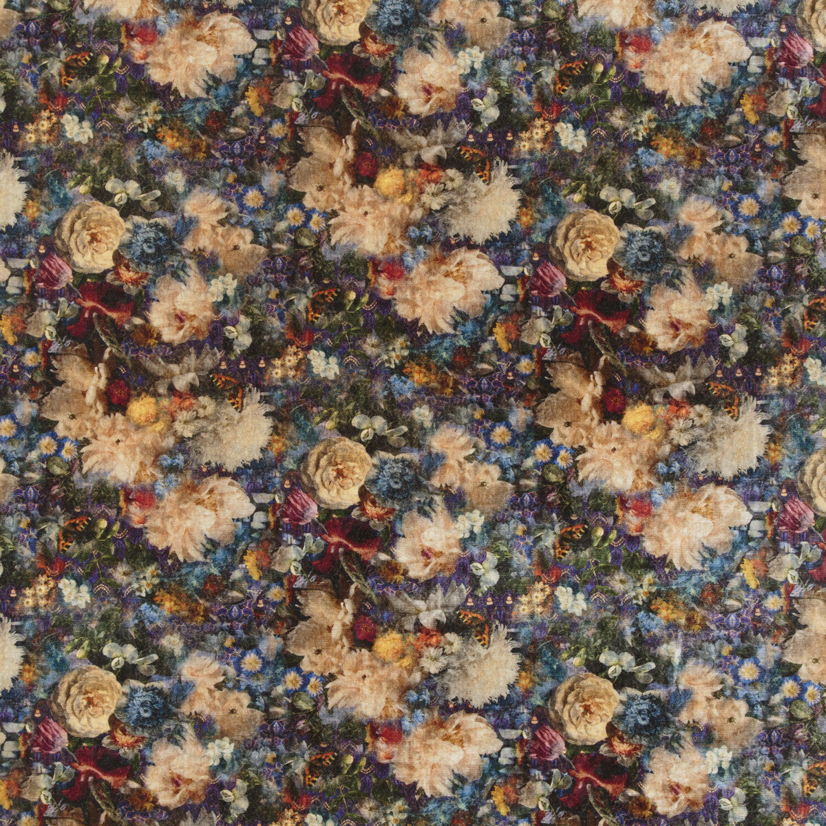 GP & J Baker Royal Garden Velvet Sapphire Fabric BP10642.2.0