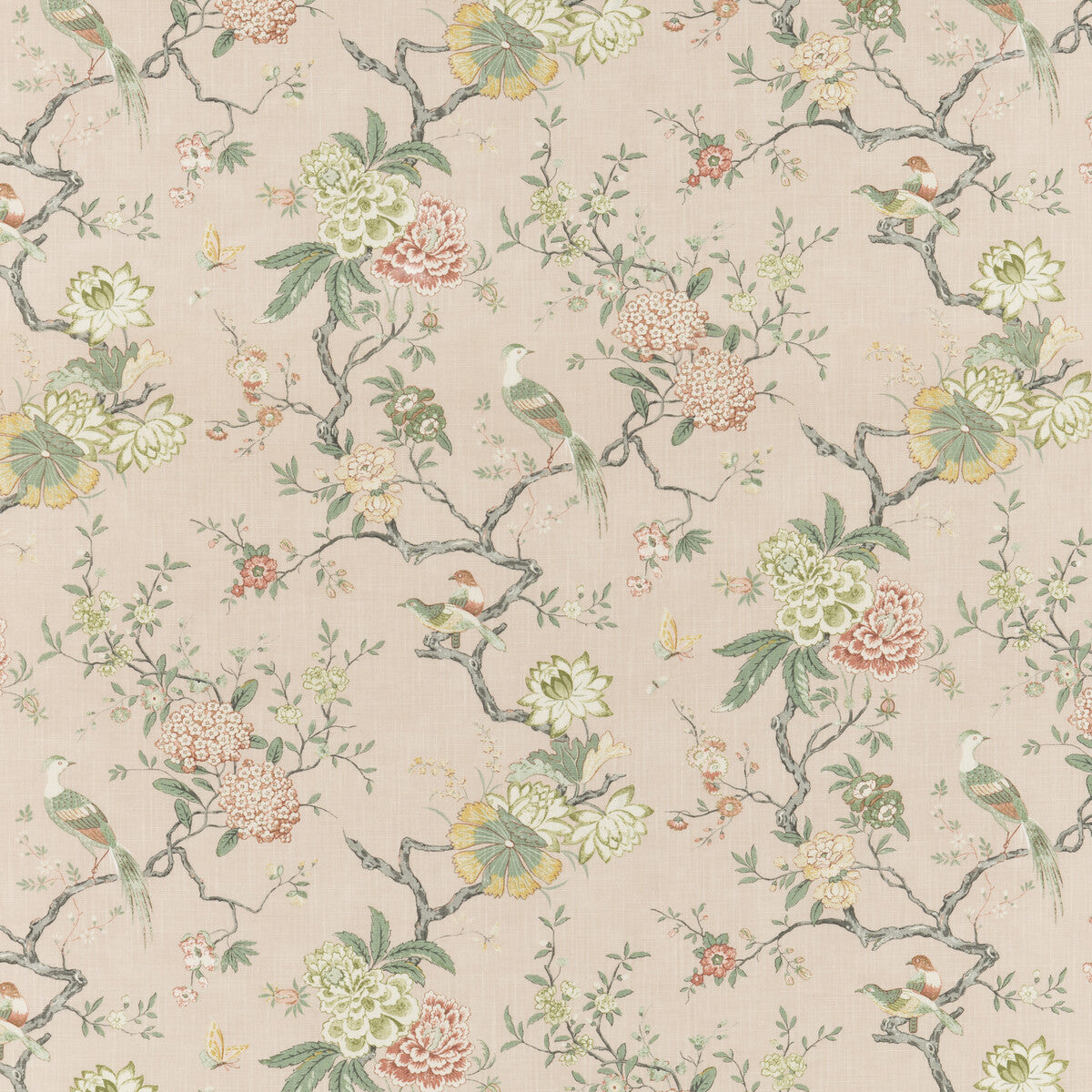 GP & J Baker Oriental Bird Signature Blush Fabric BP10771.1.0