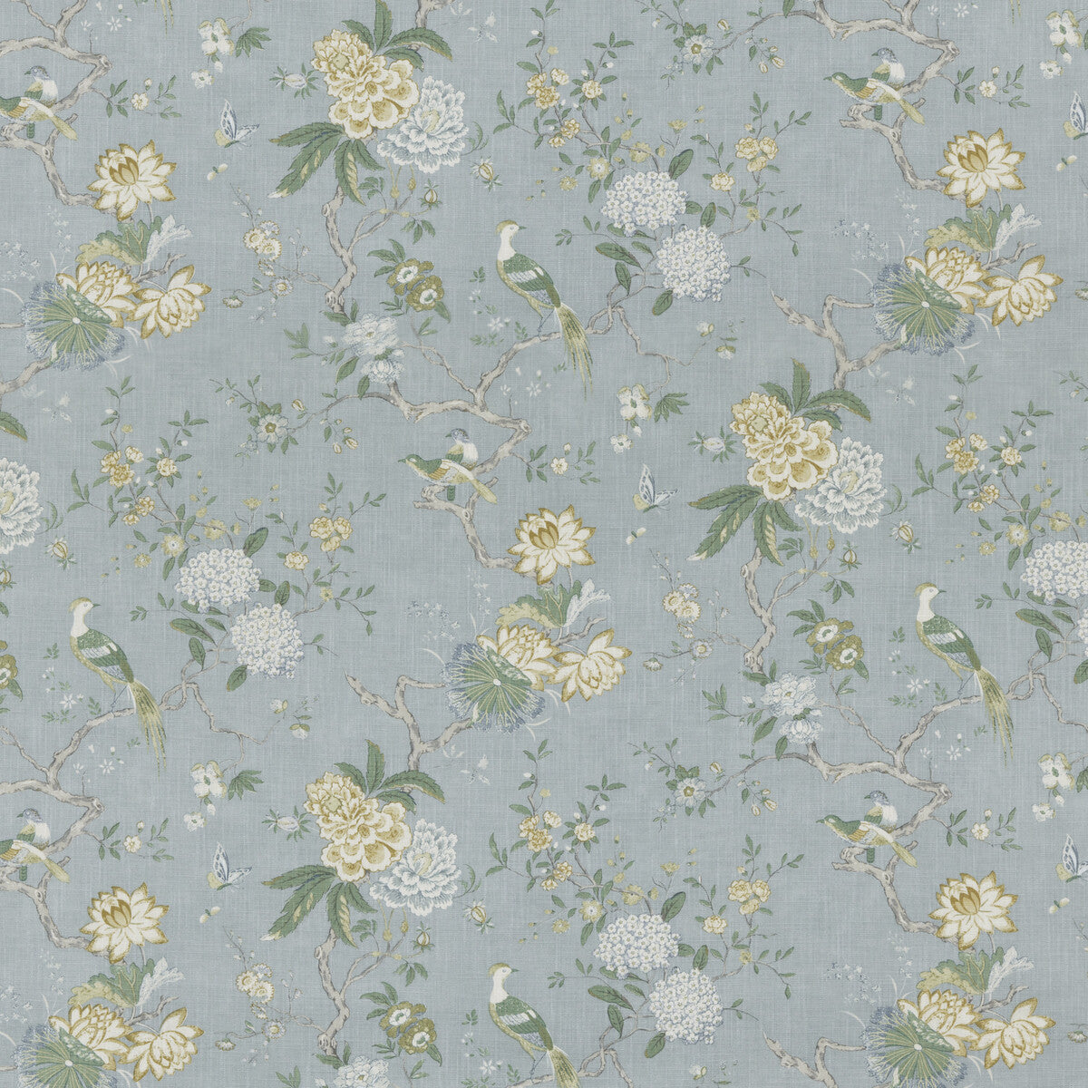 GP & J Baker Oriental Bird Signature Soft Blue Fabric BP10771.3.0