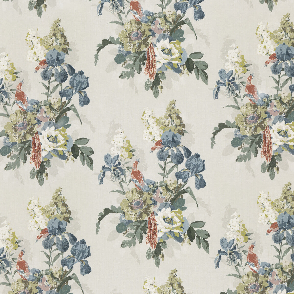 GP & J Baker Bird & Iris Indigo Fabric Sample BP10774.2.0