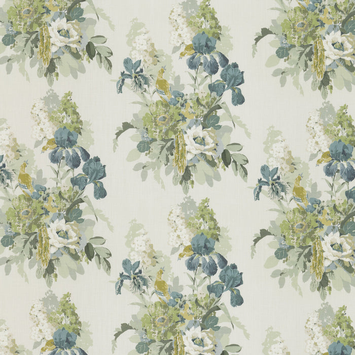 GP & J Baker Bird & Iris Soft Teal Fabric BP10774.4.0