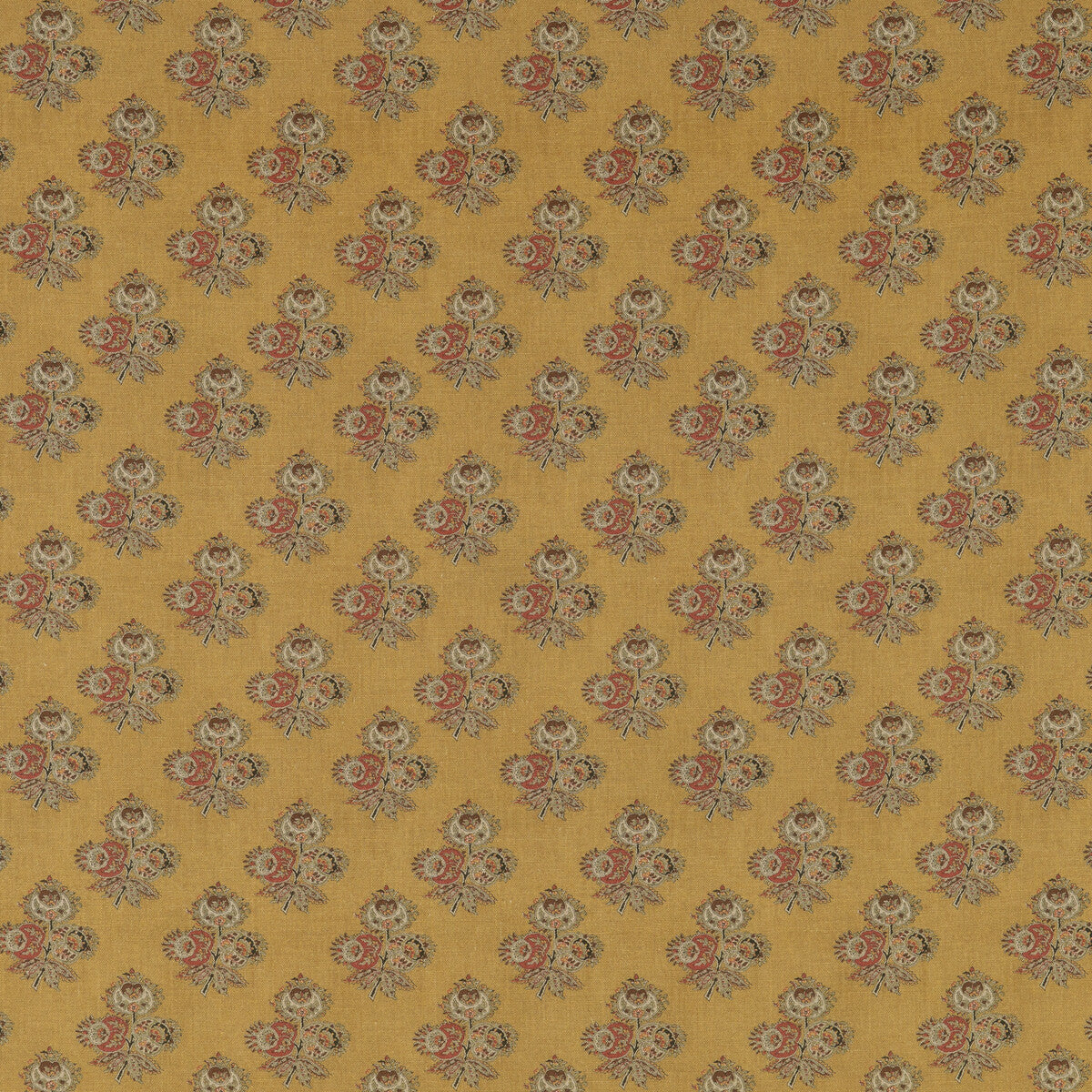 GP & J Baker Poppy Paisley Ochre Fabric BP10823.3.0