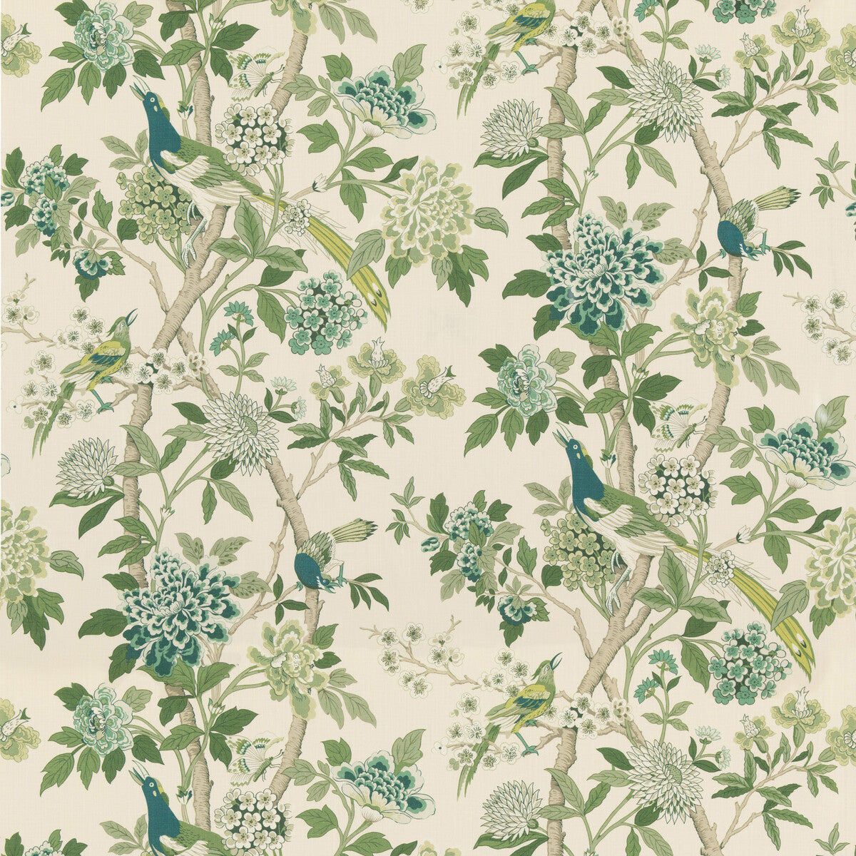 Hydrangea Sampling GP & J Baker Hydrangea Bird (Archive) Green BP10851.2.0 Sample | 40% ...