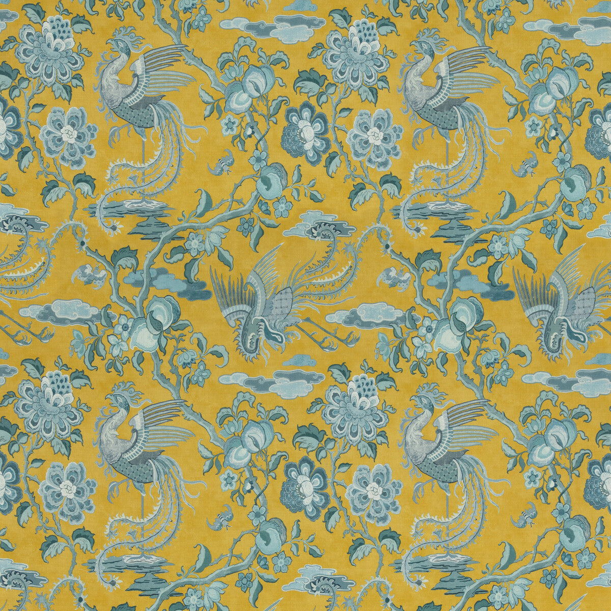 GP & J Baker Chifu Ochre/Blue Fabric Sample BP10852.2.0