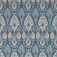GP & J Baker Ikat Bokhara Blue Fabric BP10853.1.0