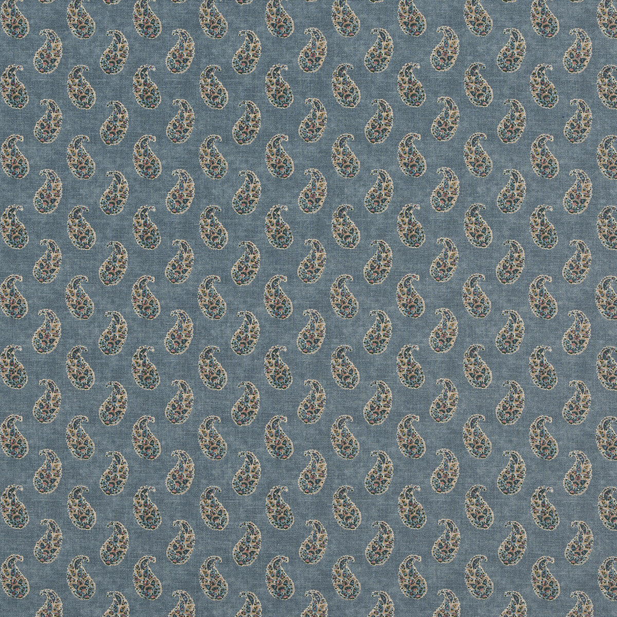 GP & J Baker Patola Paisley Blue Fabric Sample BP10930.3.0