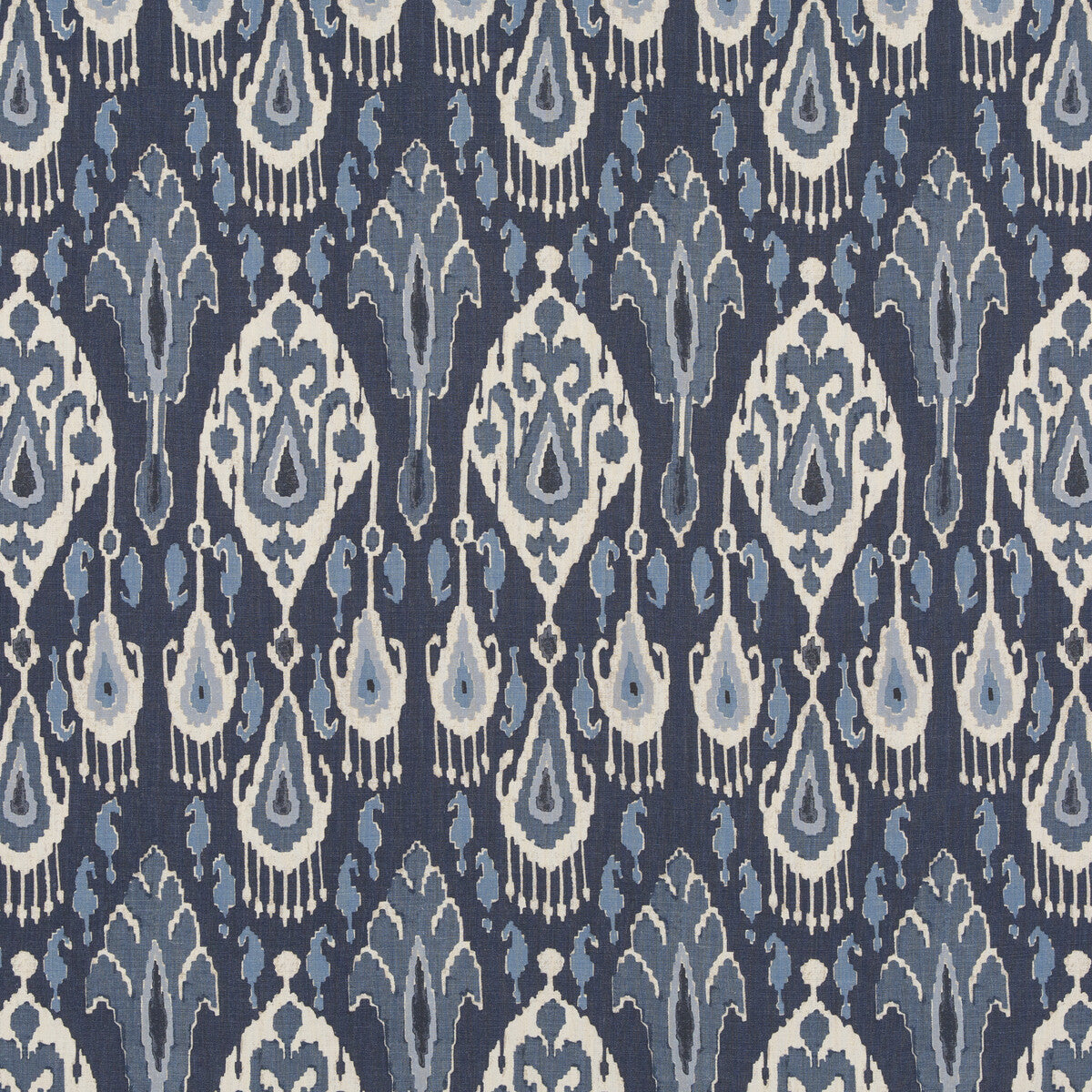 GP & J Baker Ikat Bokhara Linen Indigo Fabric Sample BP10939.1.0
