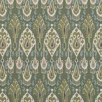 GP & J Baker Ikat Bokhara Linen Emerald Fabric BP10939.2.0