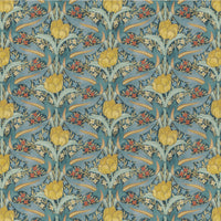 GP & J Baker Tulip & Jasmine Cotton Teal Fabric BP10977.3.0
