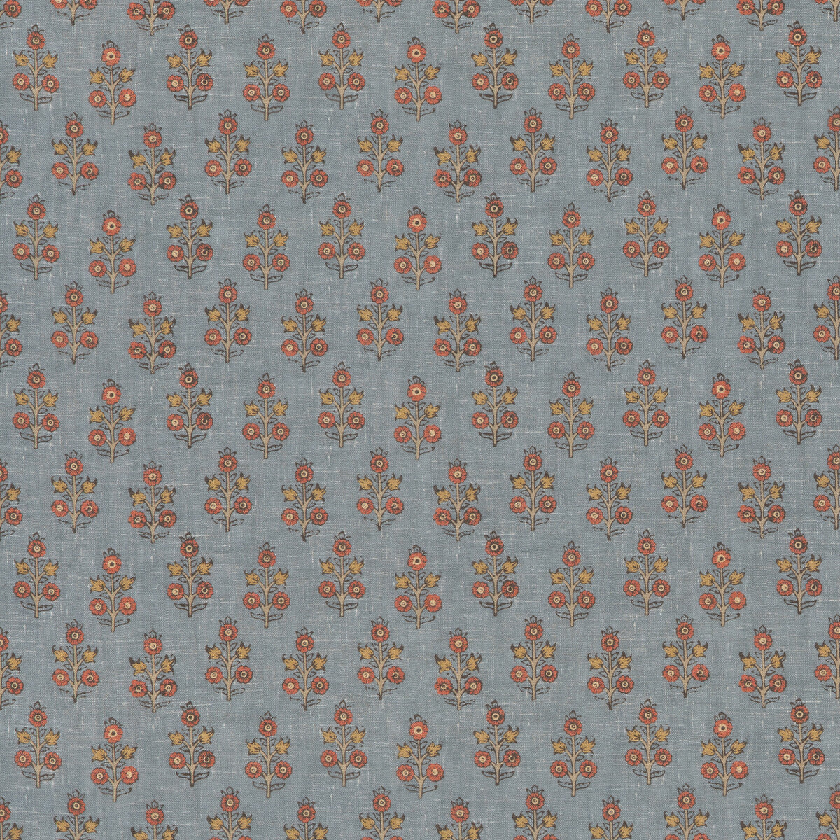 GP & J Baker Poppy Sprig Denim Fabric Sample BP11003.1.0