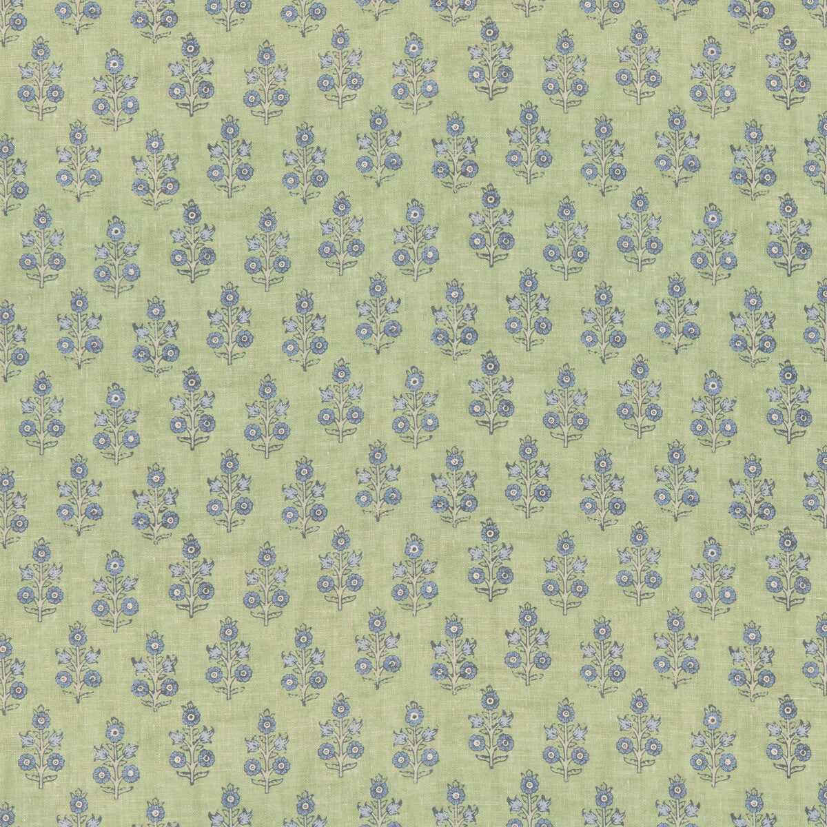 GP & J Baker Poppy Sprig Green/Blue Fabric Sample BP11003.2.0