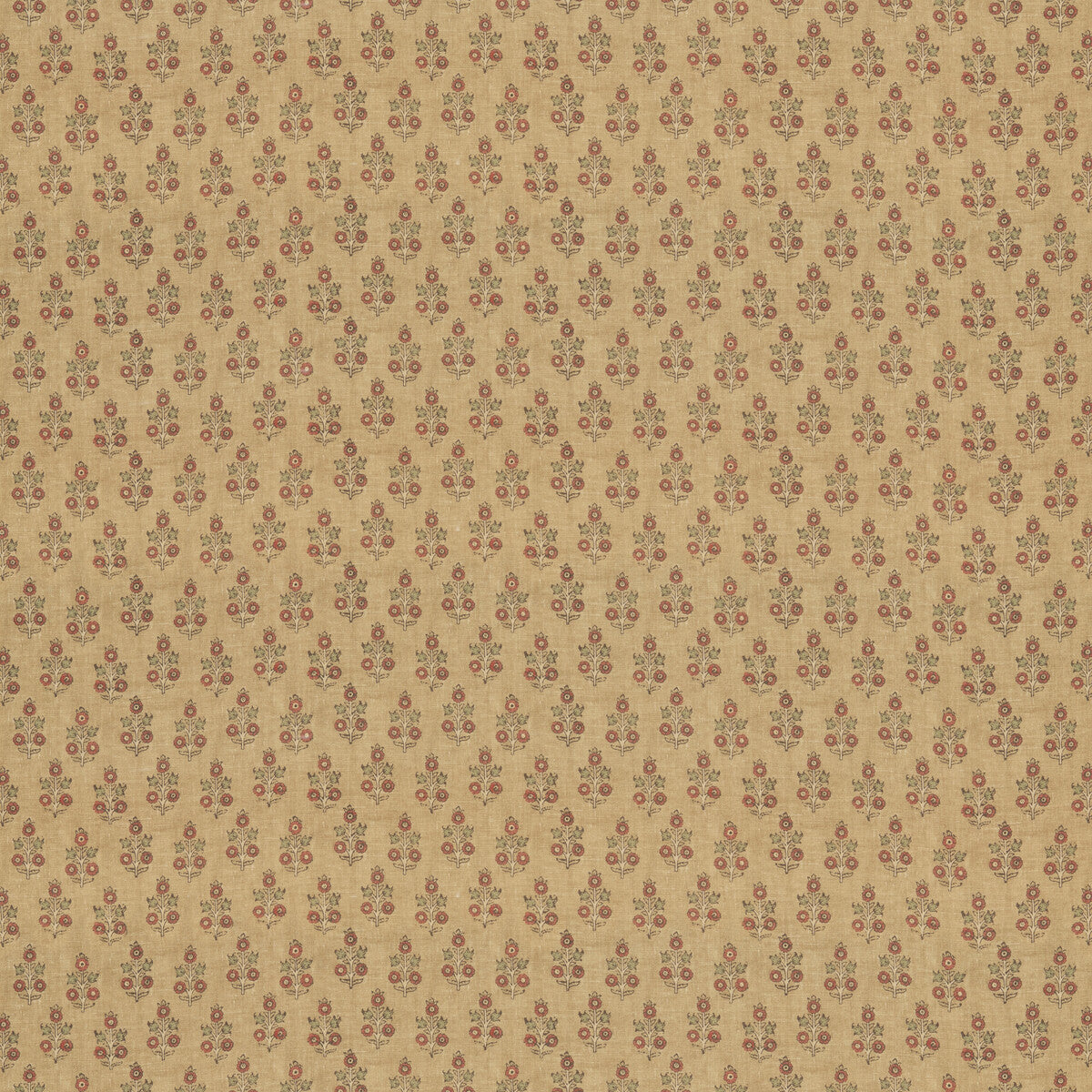 GP & J Baker Poppy Sprig Ochre Fabric Sample BP11003.3.0