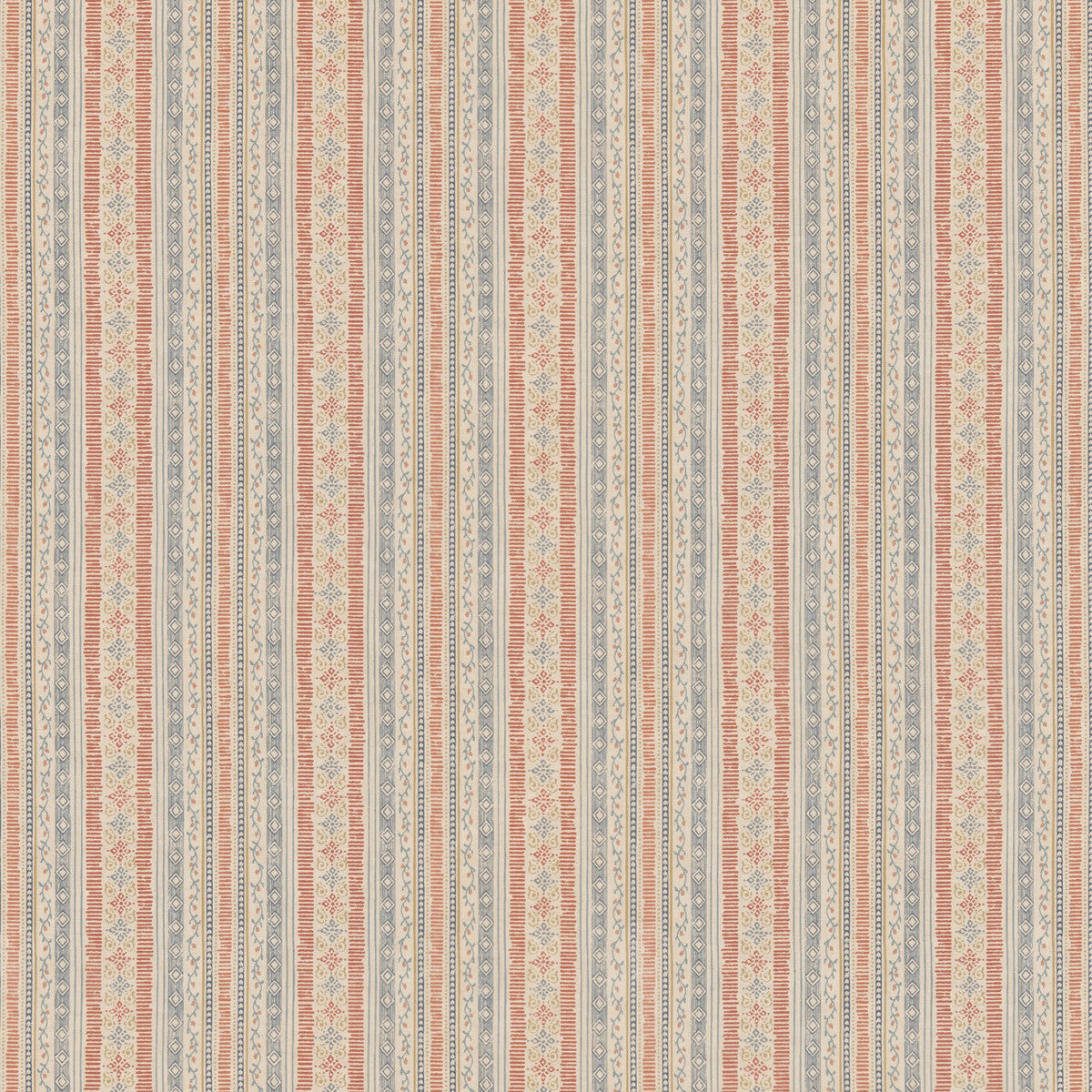 GP & J Baker Compton Indigo/Red Fabric Sample BP11005.1.0