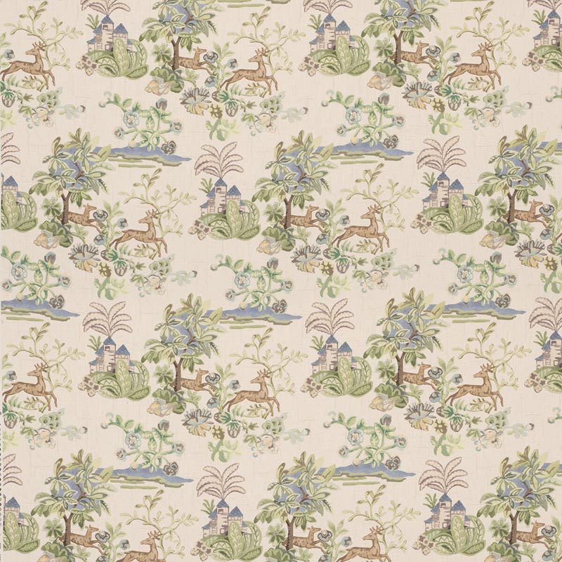 GP & J Baker Knight'S Tale Sage/Blue Fabric Sample BP11058.3.0