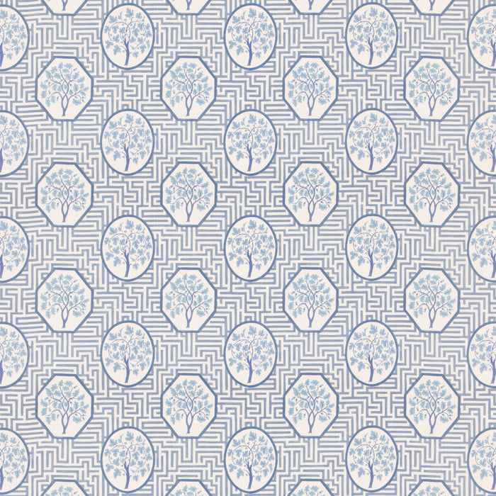 GP & J Baker Royal Maze Royal Blue Fabric BP11095.2.0