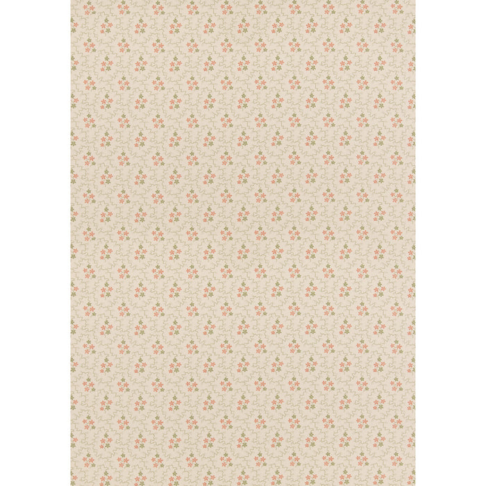 GP & J Baker Posy Green/Red Fabric Sample BP11105.3.0
