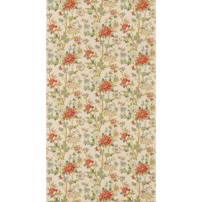GP & J Baker Canton Red/Green Fabric Sample BP11119.1.0