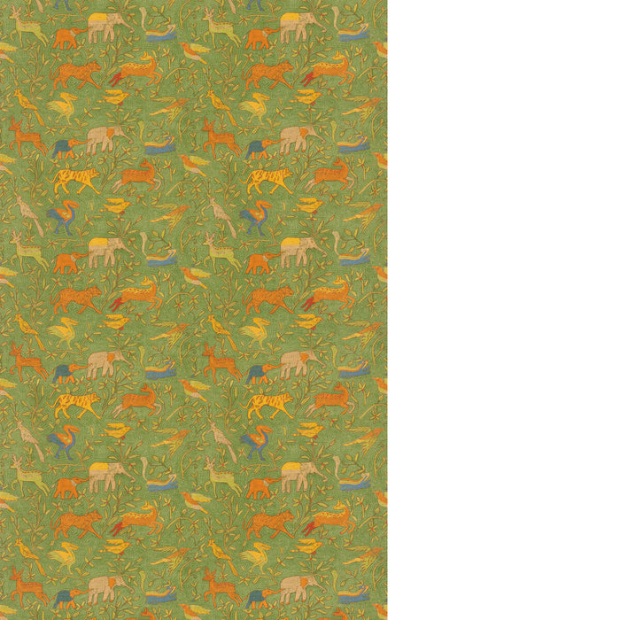 GP & J Baker Noah'S Ark Green Fabric BP11133.3.0