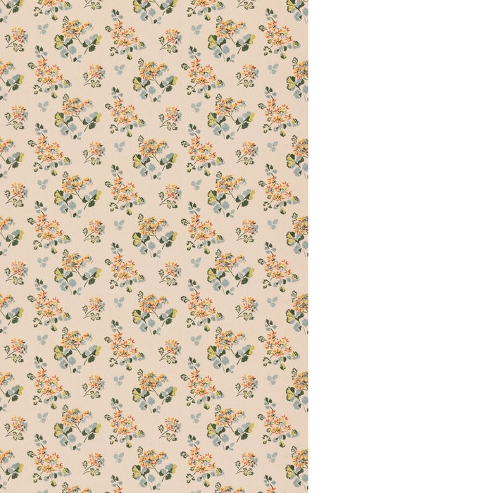 GP & J Baker Forest Flower Teal/Spice Fabric Sample BP11134.3.0