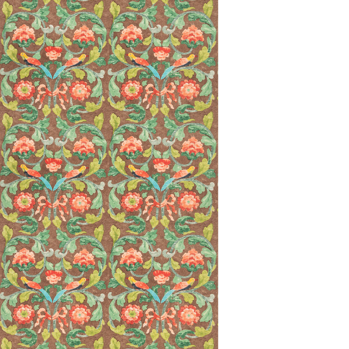 GP & J Baker Tudor Rose Chocolate Fabric Sample BP11135.4.0