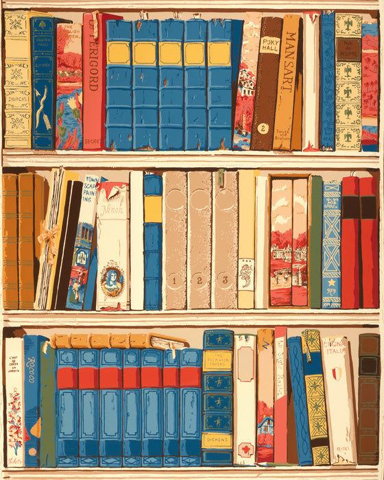 Brunschwig & Fils Bibliotheque Red/Blue Wallpaper BR-69080.195.0