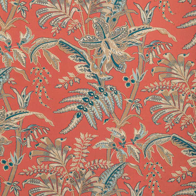 Brunschwig & Fils Seychelles Cotton Print Coral Fabric Sample BR-79121.2413.0