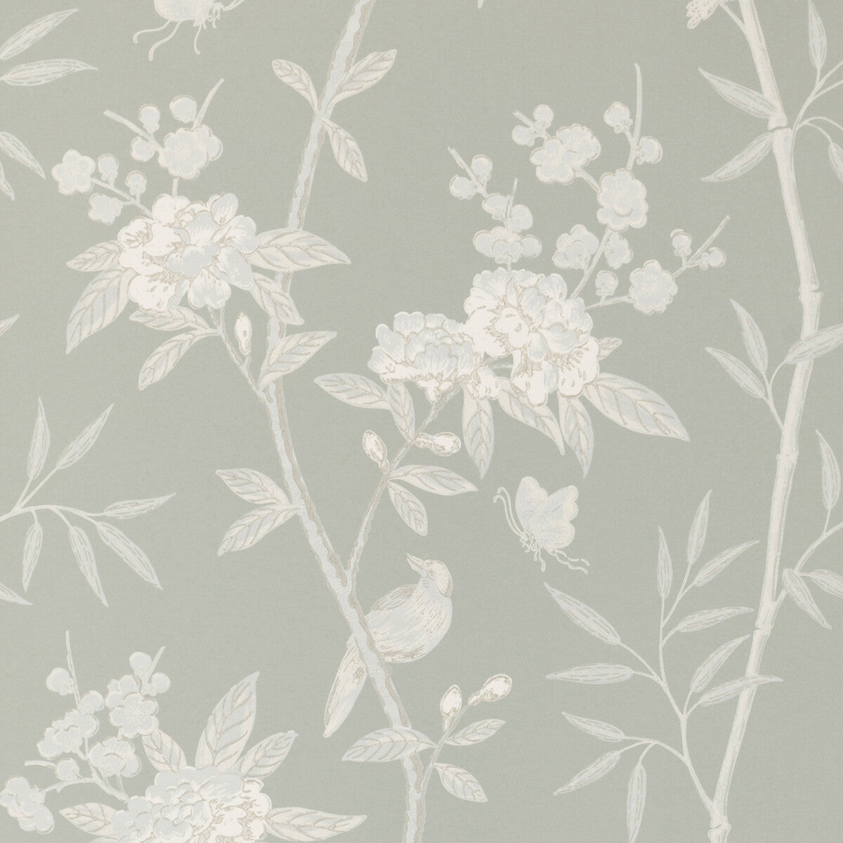GP & J Baker Peony & Blossom Soft Blue Wallpaper BW45066.6.0