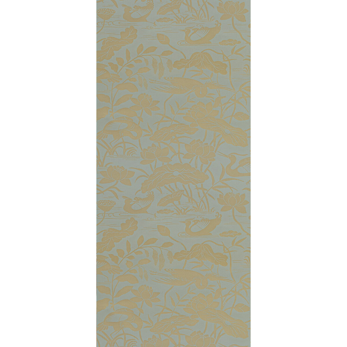 GP & J Baker Heron & Lotus Flower Eucalyptus Wallpaper Sample BW45089.5.0