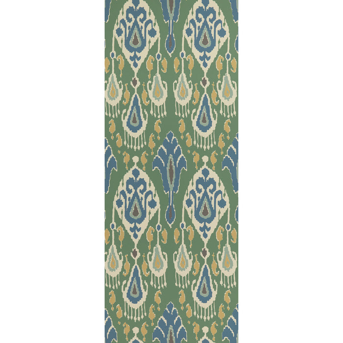 GP & J Baker Ikat Bokhara Emerald Wallpaper Sample BW45090.3.0