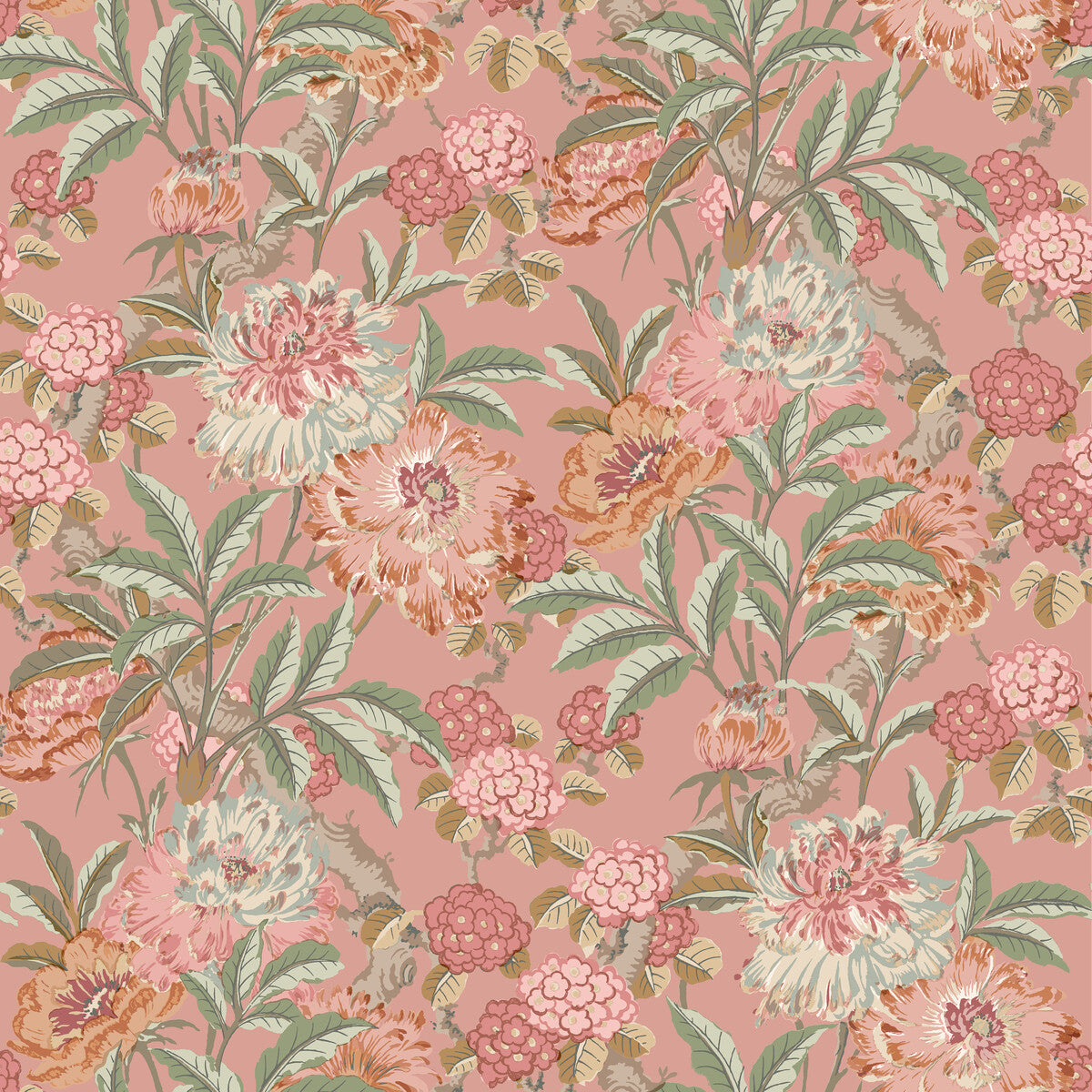 GP & J Baker Summer Peony Red Wallpaper BW45095.2.0