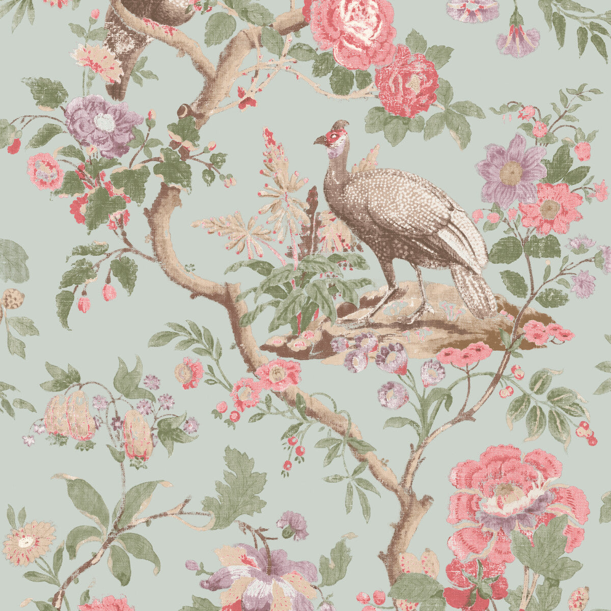 GP & J Baker Broughton Rose Aqua Wallpaper BW45096.4.0