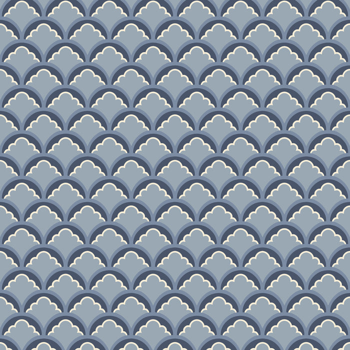 GP & J Baker Mount Temple Small Blue Wallpaper Sample BW45099.1.0