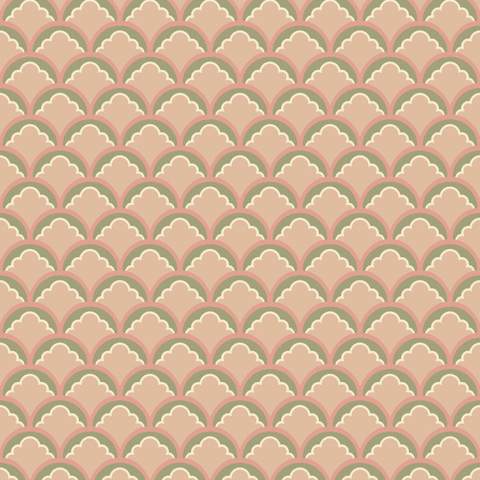 GP & J Baker Mount Temple Small Blush/Green Wallpaper Sample BW45099.2.0