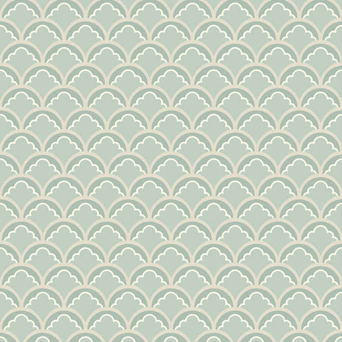 GP & J Baker Mount Temple Small Aqua Wallpaper Sample BW45099.4.0