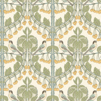GP & J Baker Birds & Cherries Aqua Wallpaper BW45100.3.0