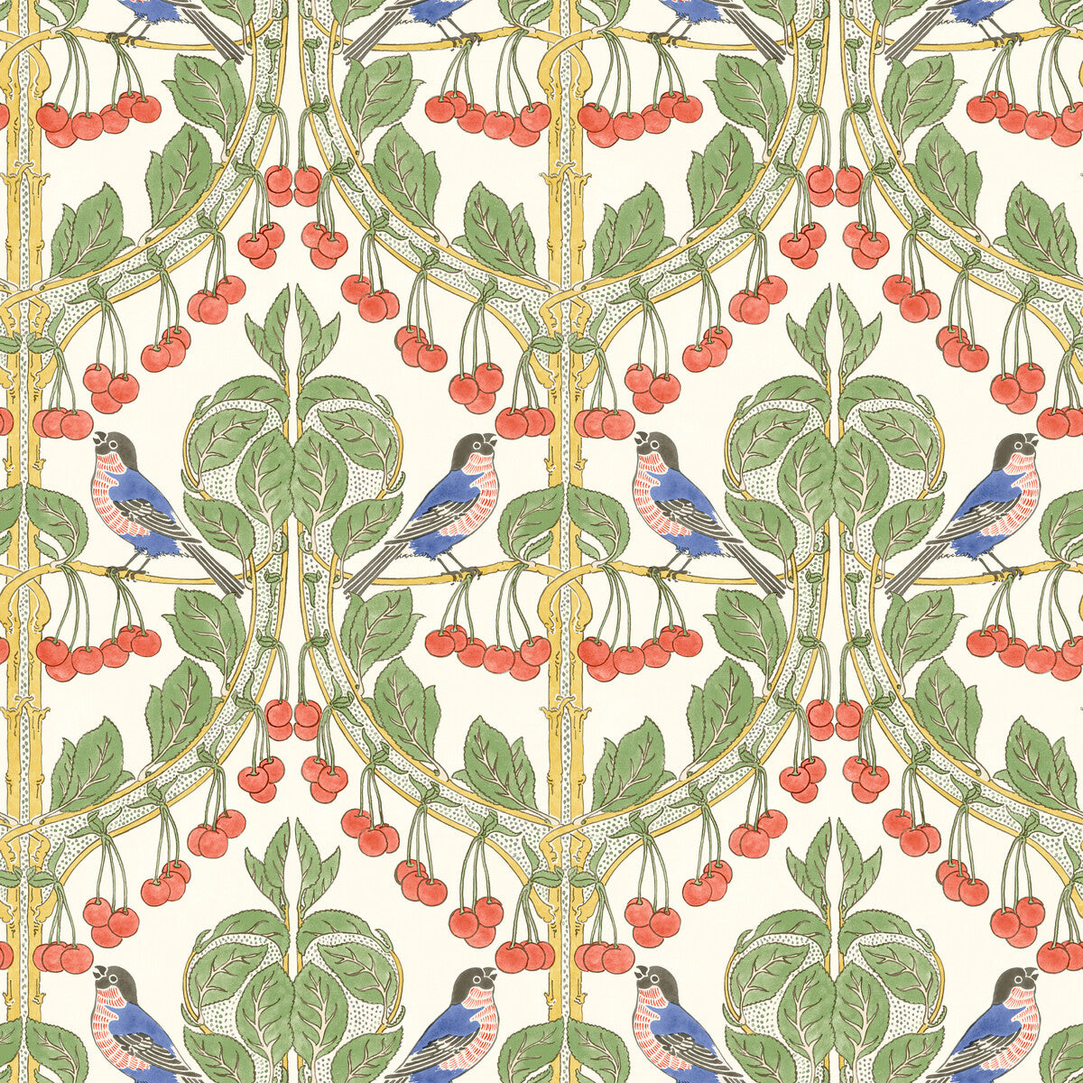 GP & J Baker Birds & Cherries Multi Wallpaper Sample BW45100.4.0